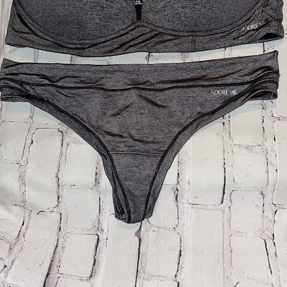 NWT- ADORE ME 2 pc lightweight bra and thong panty set. Gray. Size 34C/S… - Picture 2 of 7